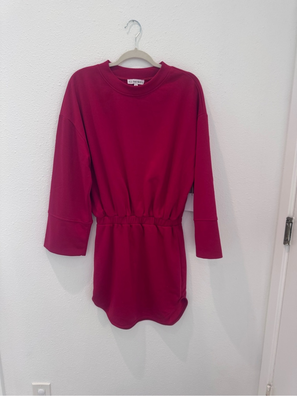All The Ways Red Pullover Sweatshirt Dress